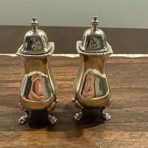Vintage EPNS England Salt & Pepper Shakers on Claw Feet Silverplate Pair